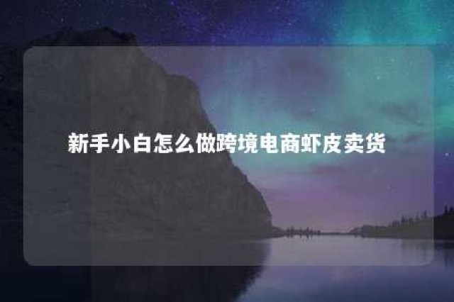 新手小白怎么做跨境电商虾皮卖货 如何做虾皮跨境电商