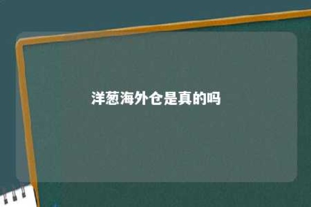 洋葱海外仓是真的吗 洋葱海外仓实体店图片