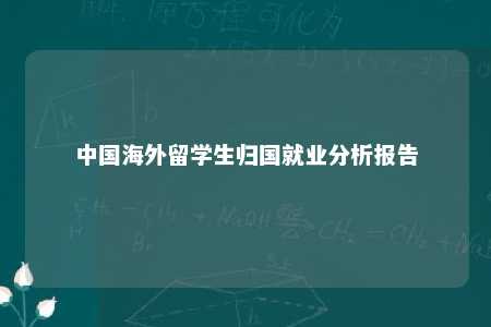 中国海外留学生归国就业分析报告